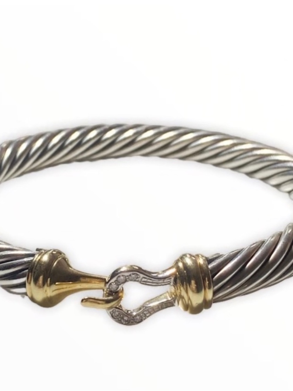 David Yurman Diamond Classic Buckle Bracelet SS14k